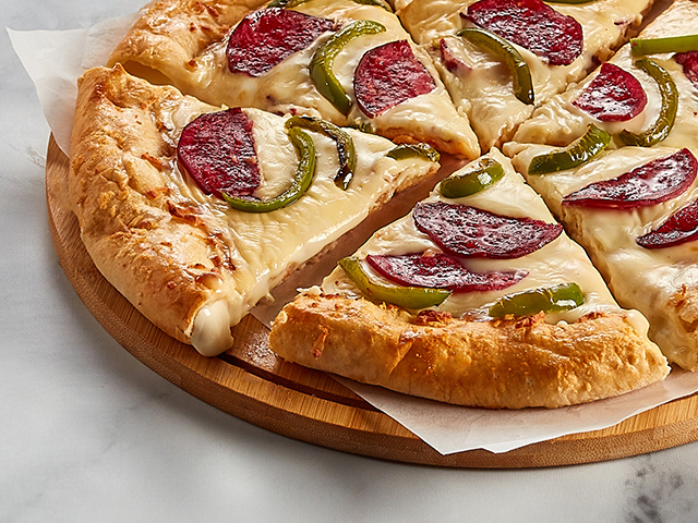 Cheese Crust Pizza with Salami